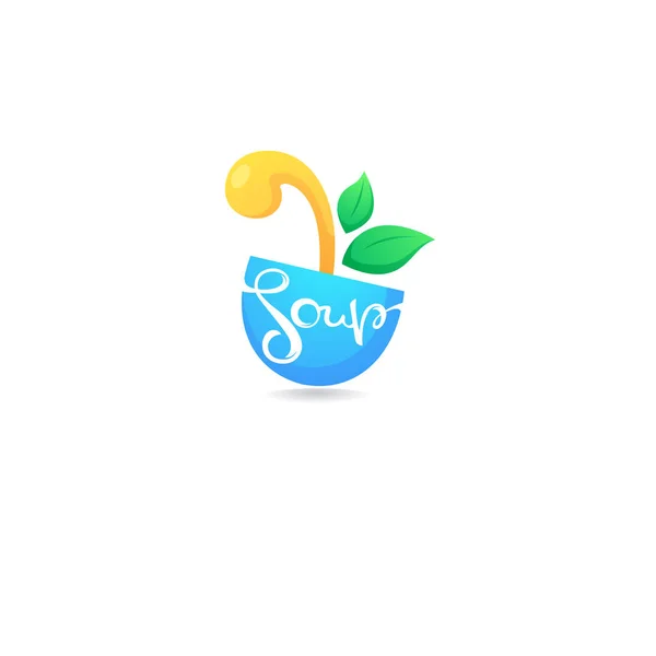 Cook Soup Vector Logo Template Image Cartoon Bowl Spoon Silhouette — Stock Photo, Image