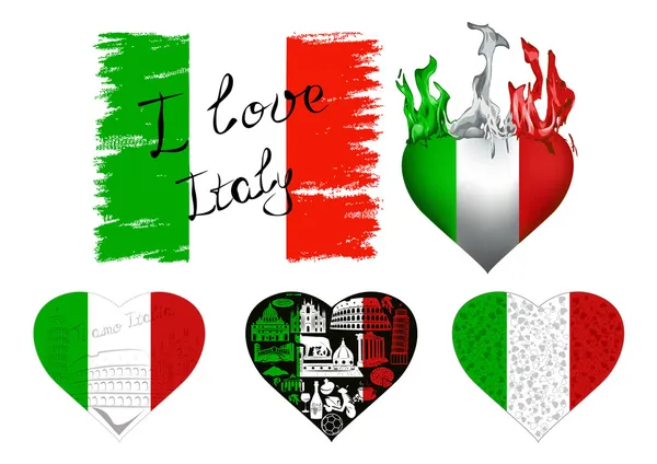 Jag älskar Italien set — Stock vektor