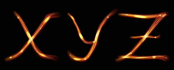 Letras de fuego - XYZ — Vector de stock