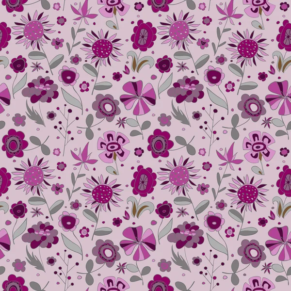 Pattern with violet flowers — Stock Vector