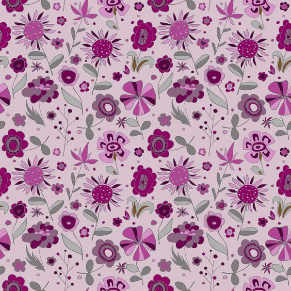 Pattern with violet flowers Stock Illustration