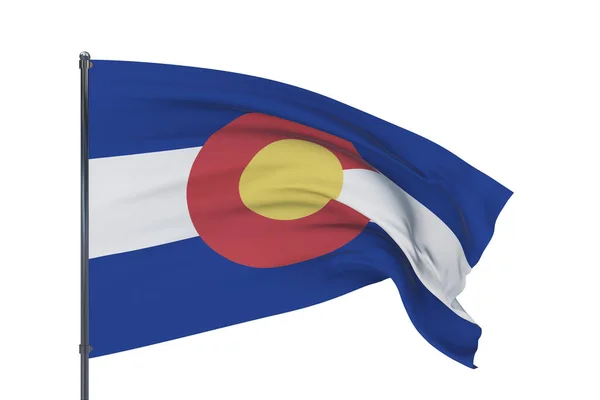 Bandeira do Estado do Colorado. Ilustração 3D, isolada em branco, bandeiras dos estados e territórios dos EUA — Fotografia de Stock
