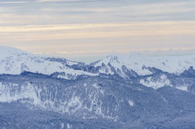 Kış manzarası: Krasnaya Polyana yakınlarındaki Rosa Khutor Alpine Resort.