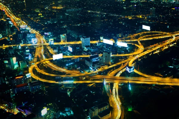 Bangkok ciudad vista de noche — Foto de Stock