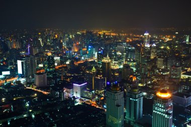 Bangkok şehir gece görünümü
