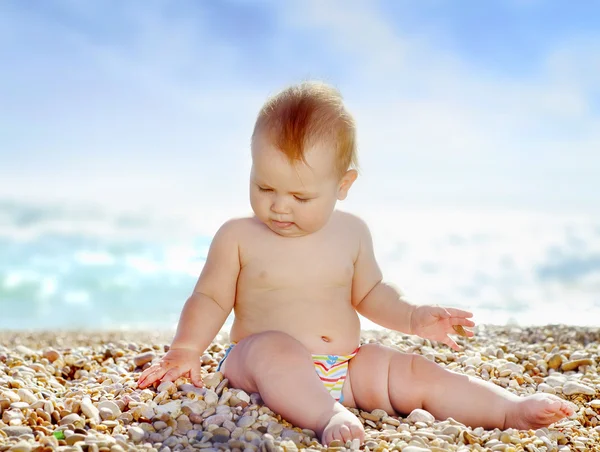 Μωρό στην παραλία — Φωτογραφία Αρχείου