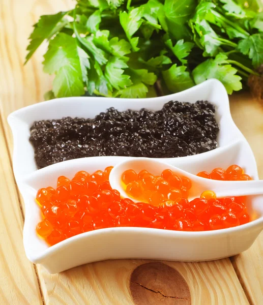 Black and white caviar — Stock Photo, Image