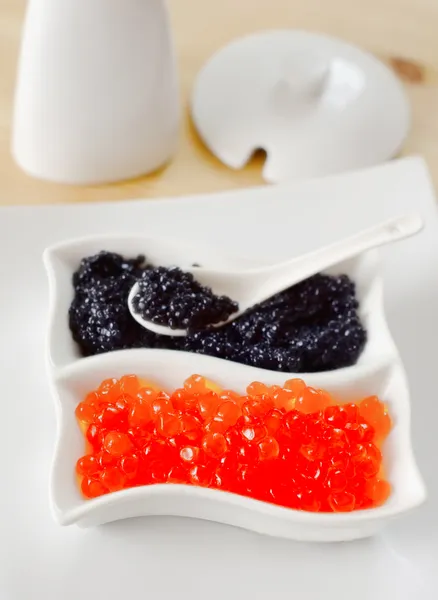 Black and white caviar — Stock Photo, Image