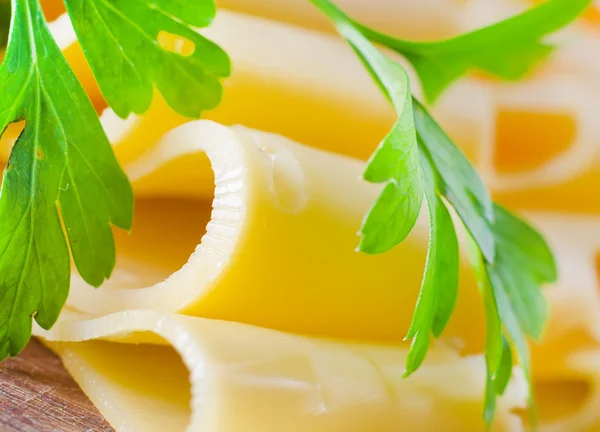 Cheese with parsley — Stock Photo, Image