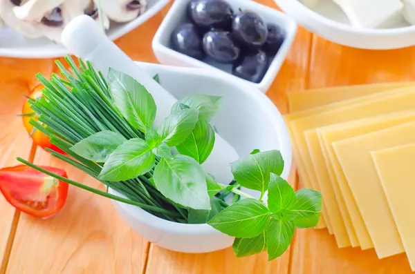 Ingredienti per le lasagne — Foto Stock