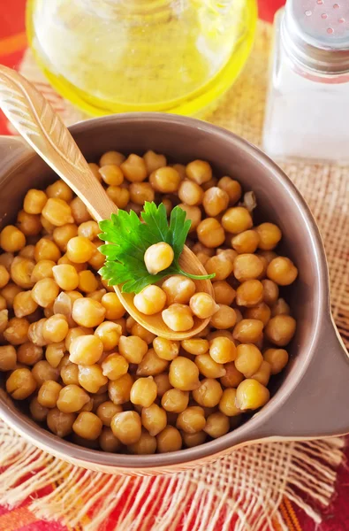 Bowl of chickpeas — Stock Photo, Image