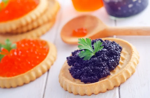 Caviar vermelho e preto — Fotografia de Stock