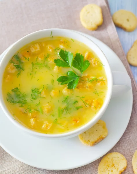 Fresh pea soup — Stock Photo, Image