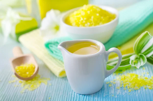 Olio aromatico e sale — Foto Stock