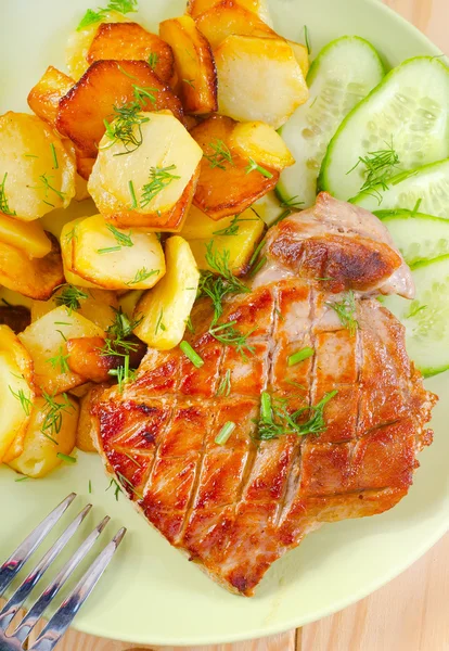 Baked meat and potato — Stock Photo, Image