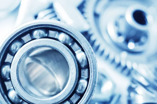 Machine gear, metal cogwheels, nuts and bolts — Stock Photo, Image