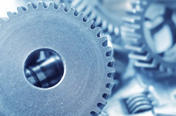 Machine gear, metal cogwheels, nuts and bolts — Stock Photo, Image