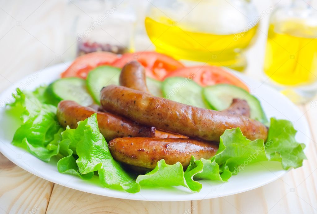 Sausages with vegetable