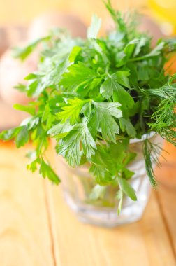 Parsley in a glass