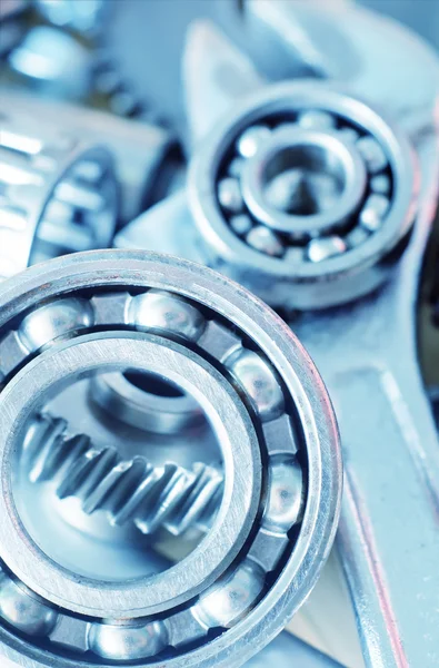 Machine gear, metal cogwheels, nuts and bolts — Stock Photo, Image