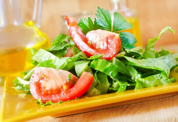 Salát s rajčaty a bylinkami — Stock fotografie