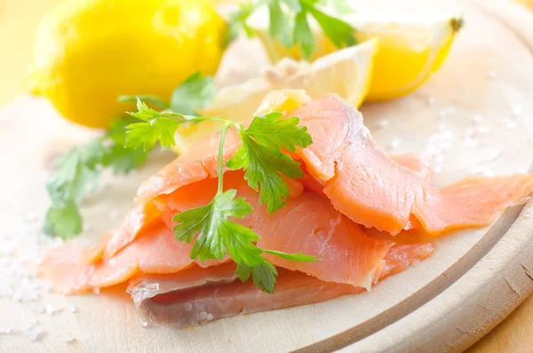 Salmon with bread — Stock Photo, Image