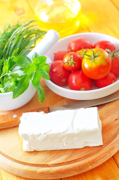 Feta cheese and tomatoes — Stock Photo, Image