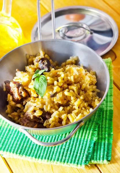 Rice with meat — Stock Photo, Image