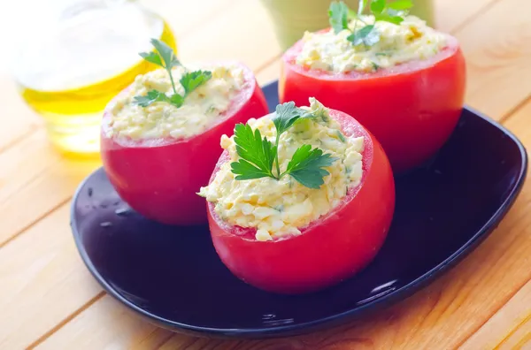 Tomato with cheese — Stock Photo, Image