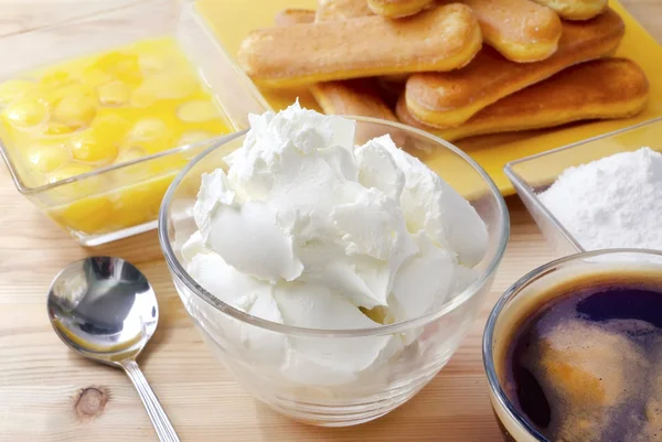 Ingredients for tiramisu — Stock Photo, Image