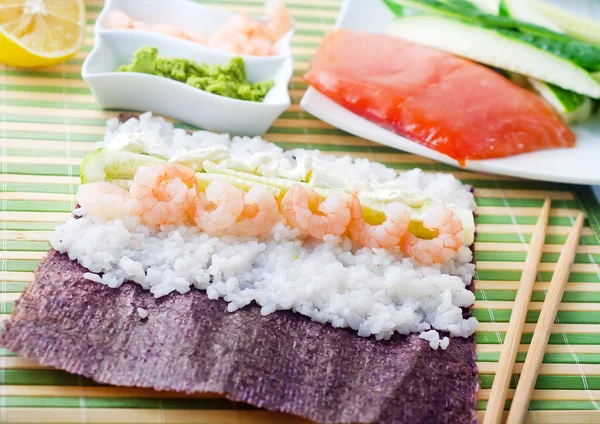 Zutaten für Sushi — Stockfoto
