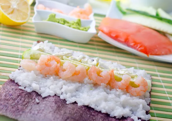 Zutaten für Sushi — Stockfoto