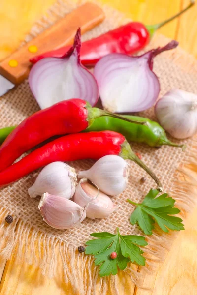 Fresh vegetable and aroma spice — Stock Photo, Image