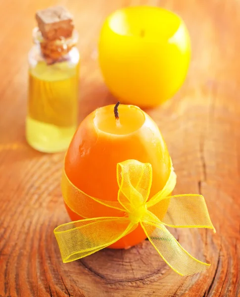 Candle and aroma oil — Stock Photo, Image