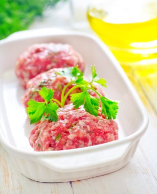 Raw meat balls clipart