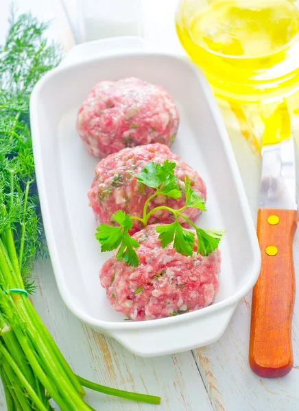 Raw meat balls — Stock Photo, Image
