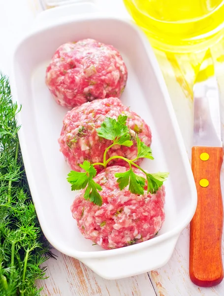 Raw meat balls — Stock Photo, Image