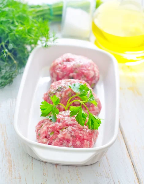 Raw meat balls — Stock Photo, Image