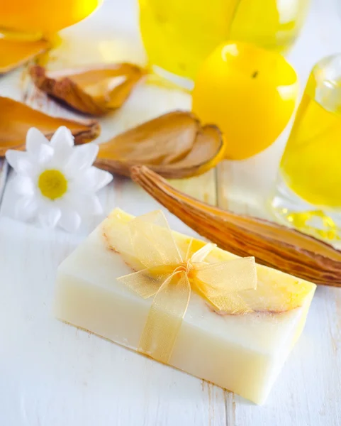 Soap and aroma oil — Stock Photo, Image