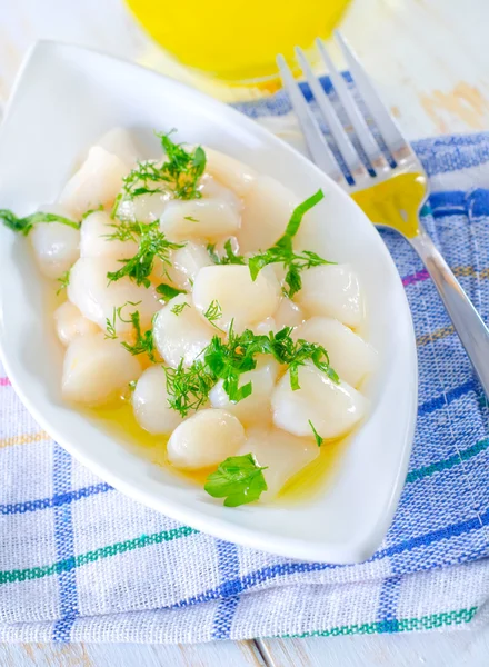 Scallop on a plate — Stock Photo, Image