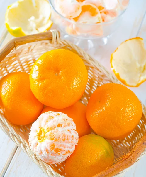 Mandarins in a basket — Stock Photo, Image