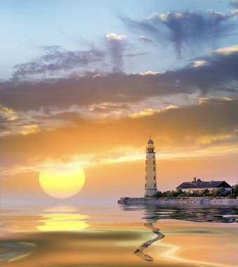 Sea coast Lighthouse illustration