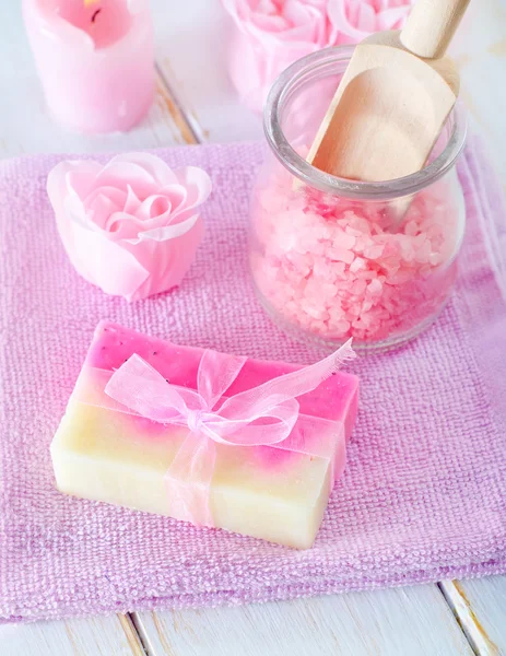 Aroma sabun ve tuz — Stok fotoğraf