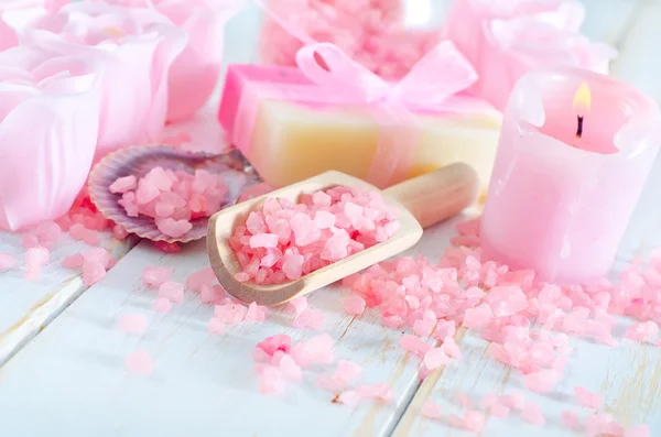 Aroma soap and salt — Stock Photo, Image