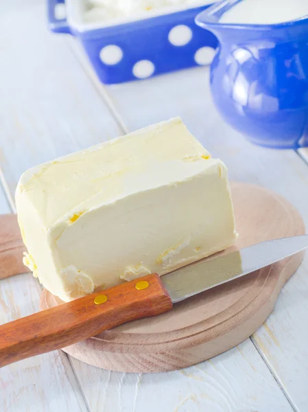 Manteiga, leite e casa de campo — Fotografia de Stock