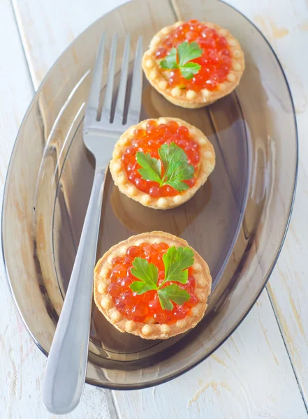 Tartalets med kaviar — Stockfoto