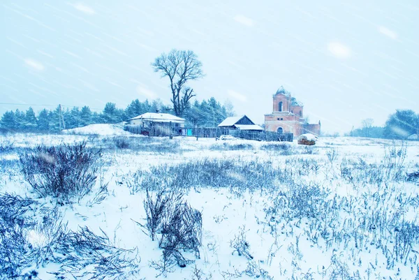 Villaggio invernale — Foto Stock