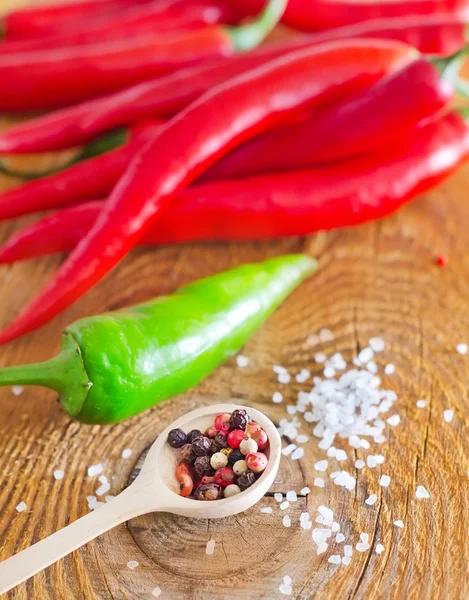 Pepper and aroma spice — Stock Photo, Image