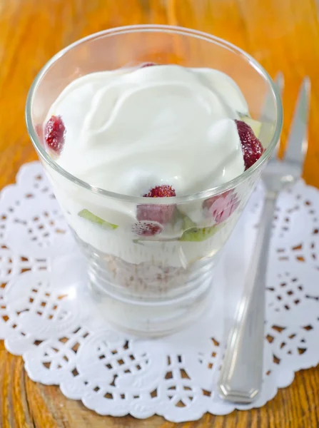 Havre flingor med yoghurt — Stockfoto