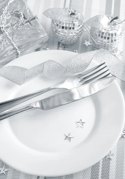 Place setting for christmas with star — Stock Photo, Image